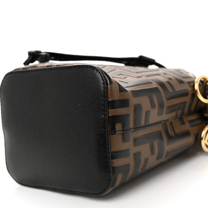 Fendi Vitello Liberty F is Fendi Bi-Color FF 1974 Embossed Mini Mon Tresor Bucket Bag Maya Black 10 of 11