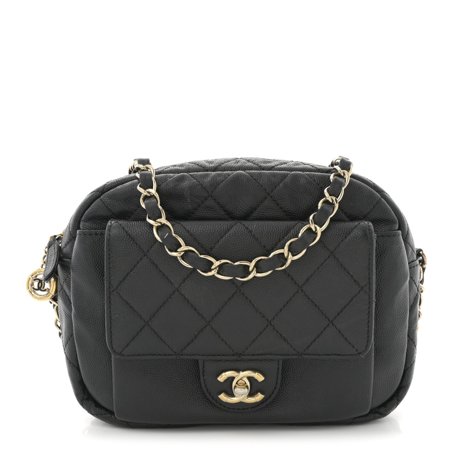 Caviar Quilted CC Day Camera Case Black
