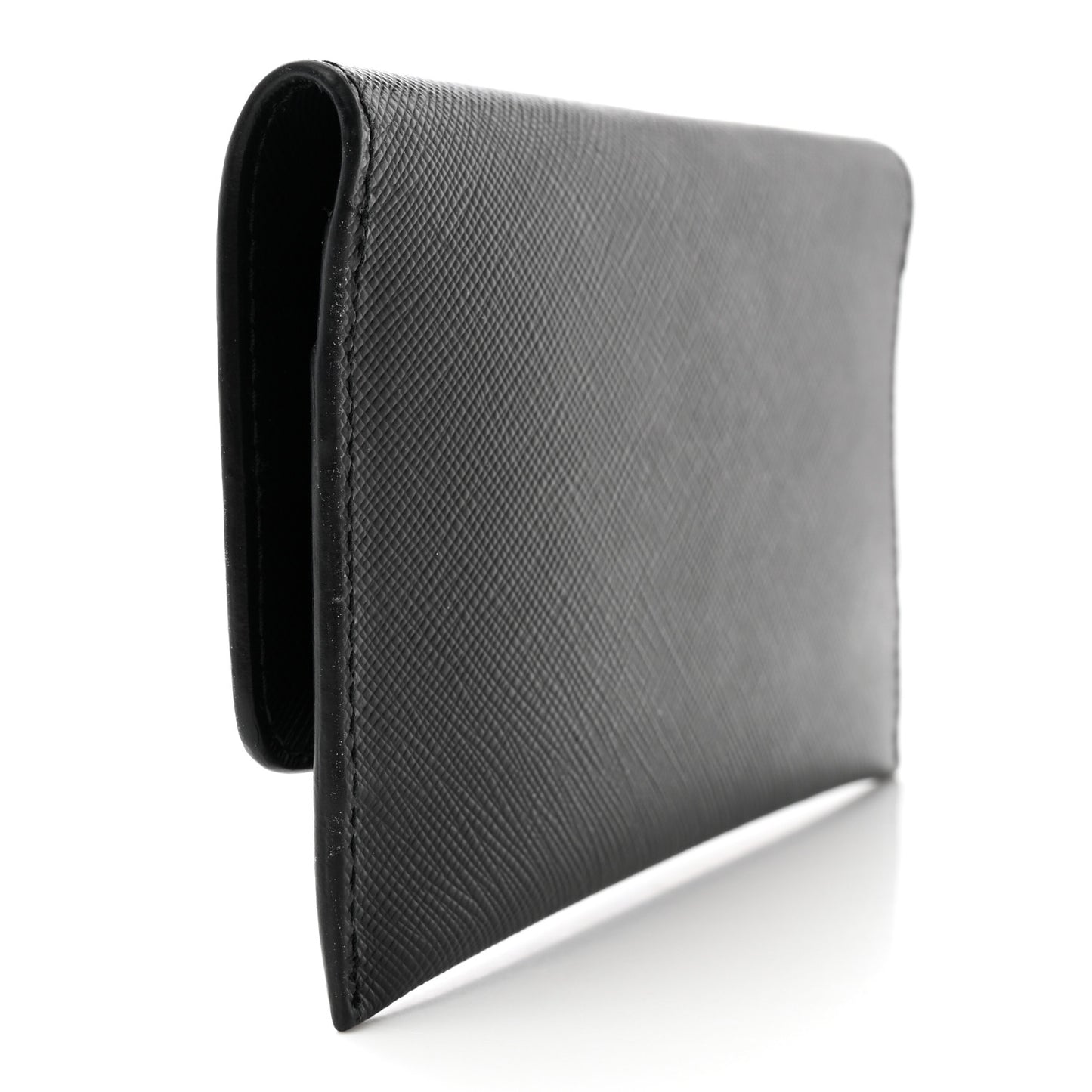 Saffiano Metal Flap Wallet Black