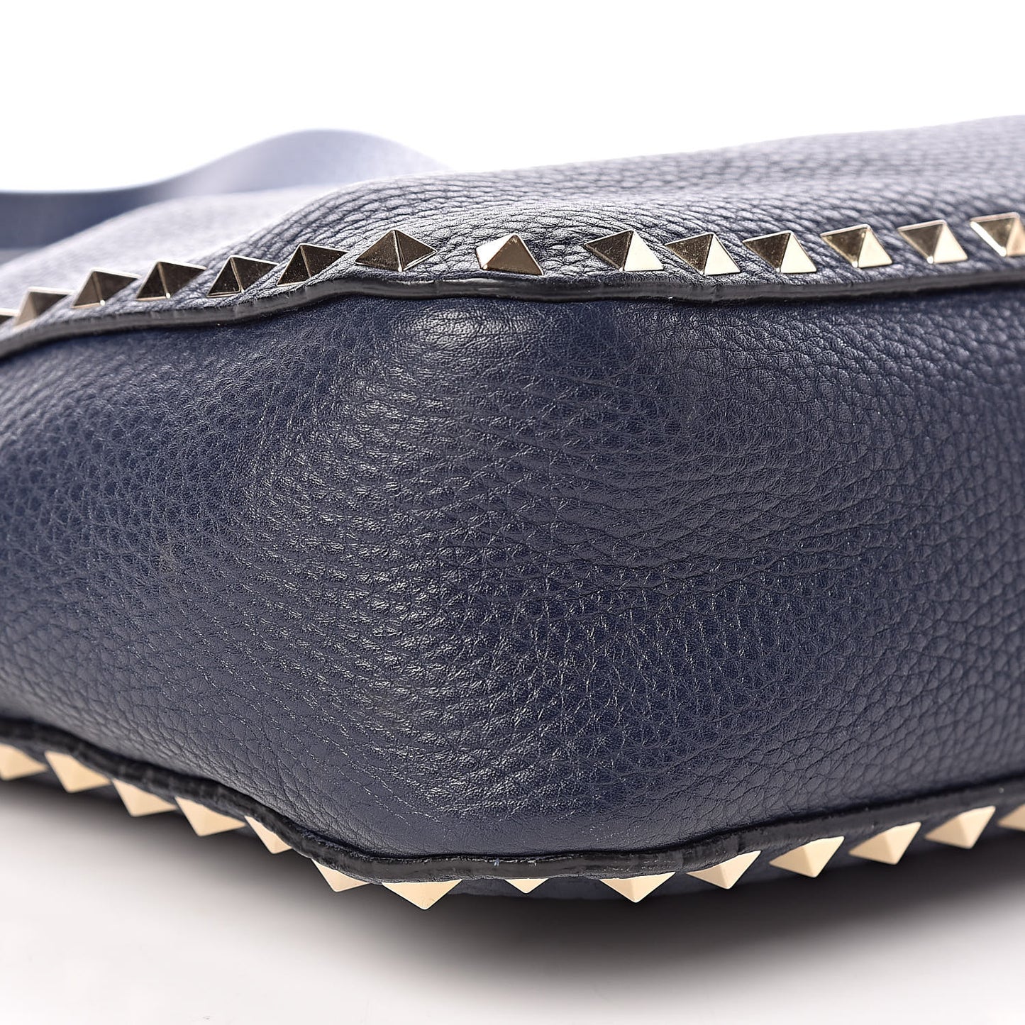 Pebbled Calfskin Small Rockstud Flip-Lock Messenger Bag Marine