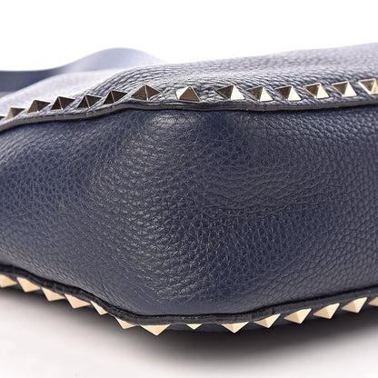 Valentino Garavani Pebbled Calfskin Small Rockstud Flip-Lock Messenger Bag Marine 9 of 10
