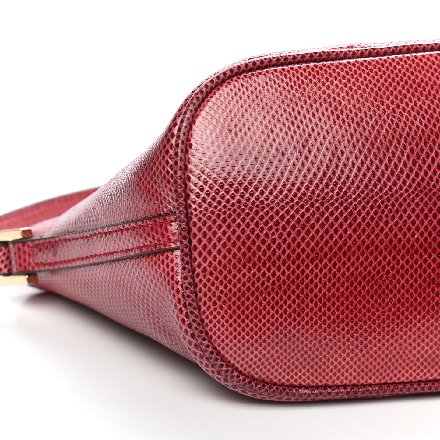Calfskin Lizard Embossed Boat Pochette Red
