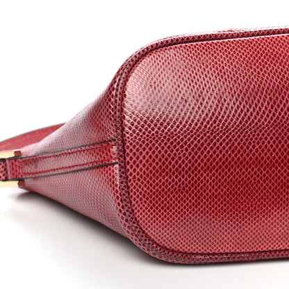 Gucci Calfskin Lizard Embossed Boat Pochette Red 8 of 9