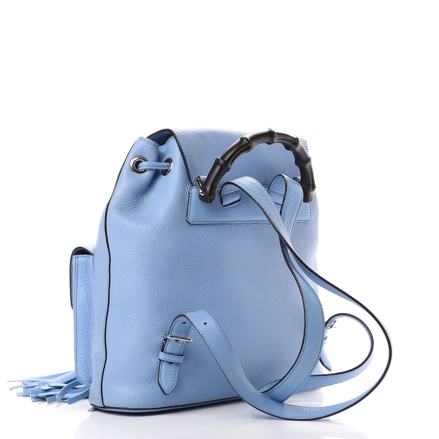 Gucci Cellarius Calfskin Medium Bamboo Backpack Mineral Blue 2 of 14