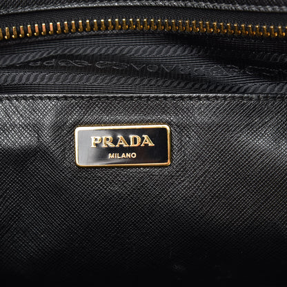 Prada Saffiano Soft Bi-Color Tote Palissandro Black 6 of 17