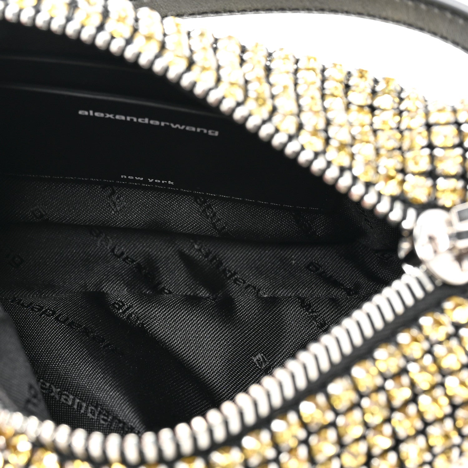 Alexander Wang Mesh Crystal Rhinestone Mini Heiress Pouch Porcelain 5 of 8