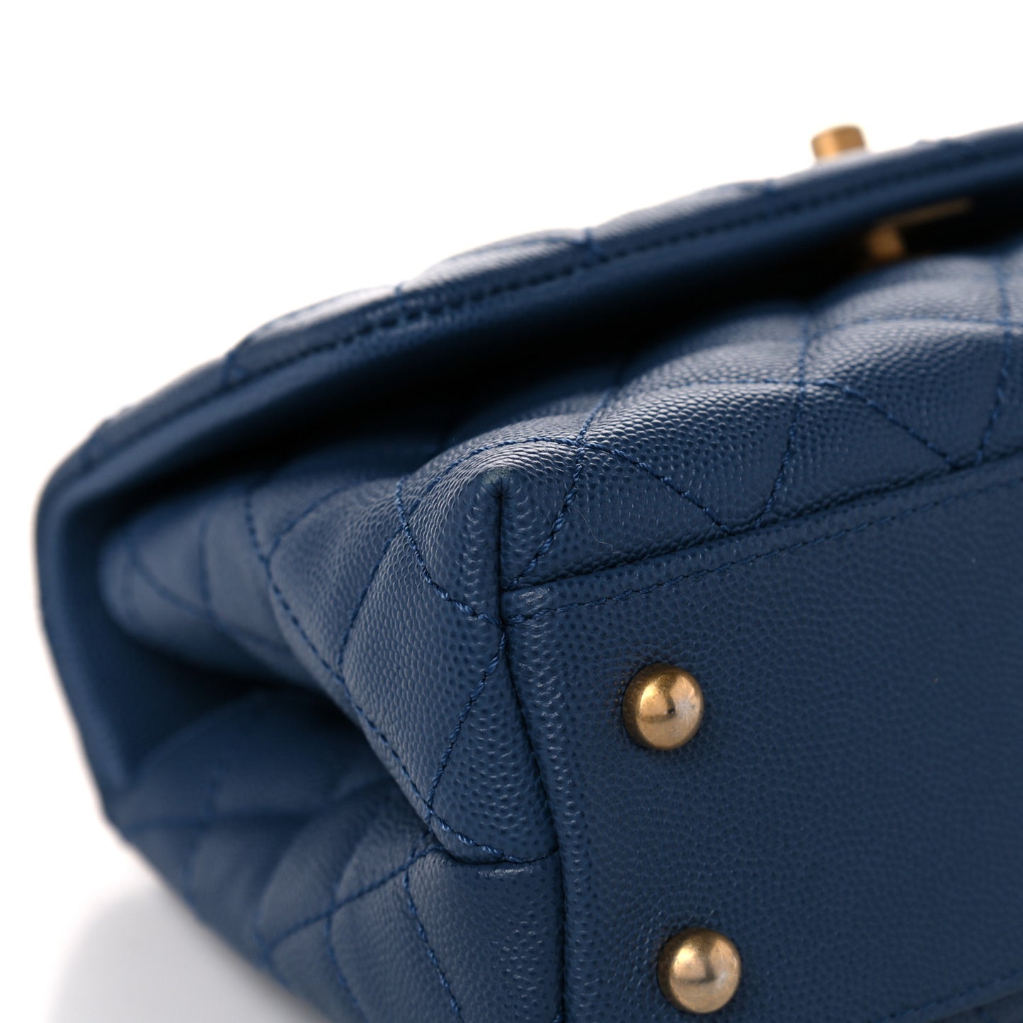 Caviar Quilted Mini Coco Handle Flap Blue