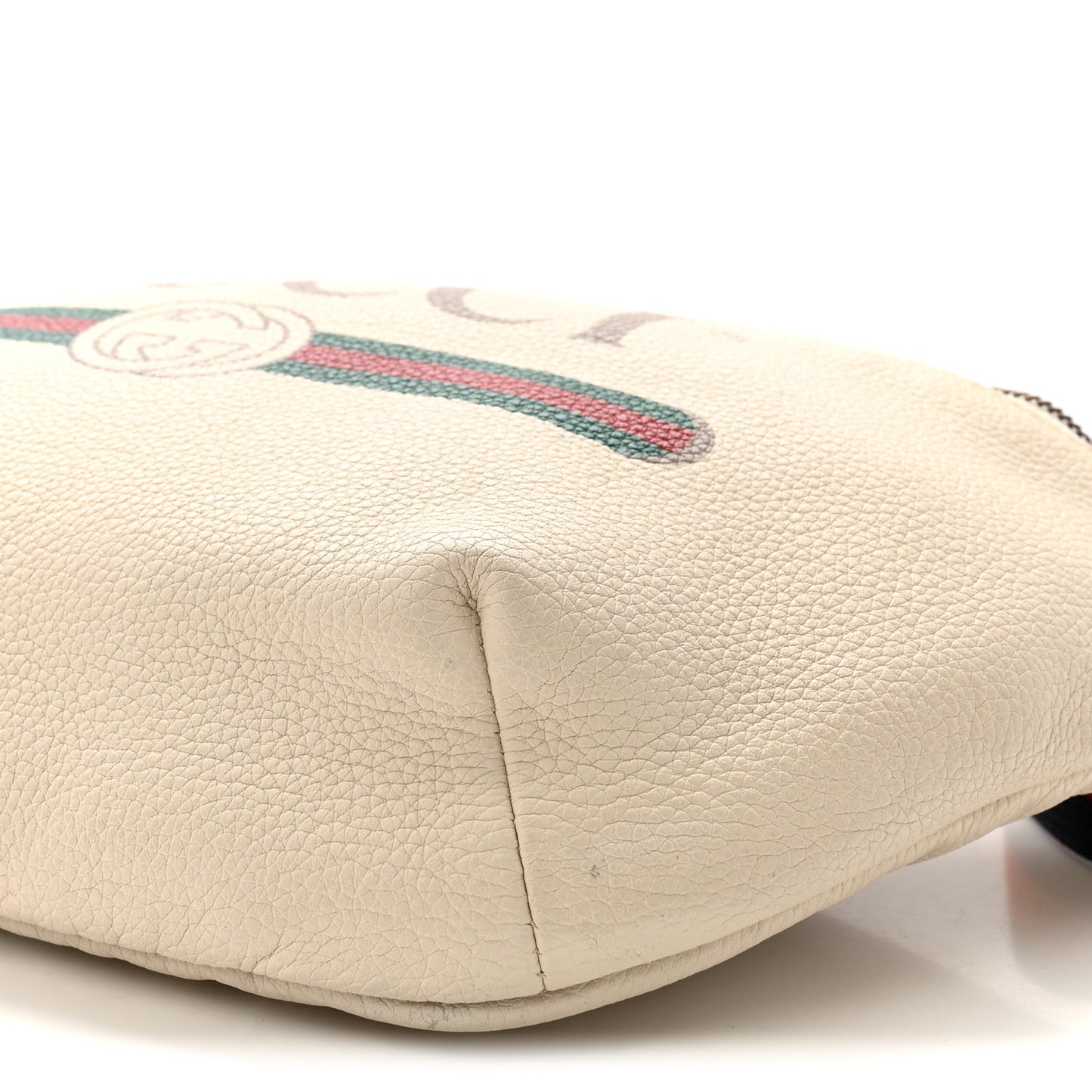 Grained Calfskin Logo Belt Bag White