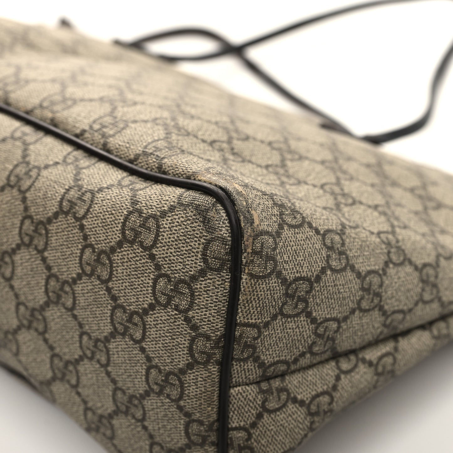 GG Supreme Monogram Medium Zippered Tote Dark Brown