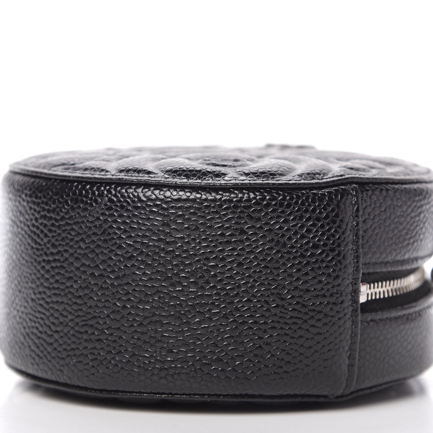 Chanel Caviar Camellia Embossed Round Clutch With Chain Black 7 of 10