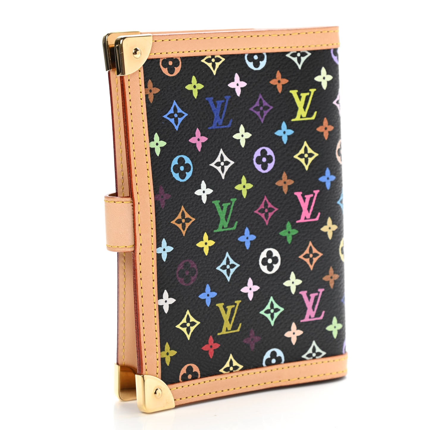 Monogram Multicolor Small Ring Agenda Cover Black
