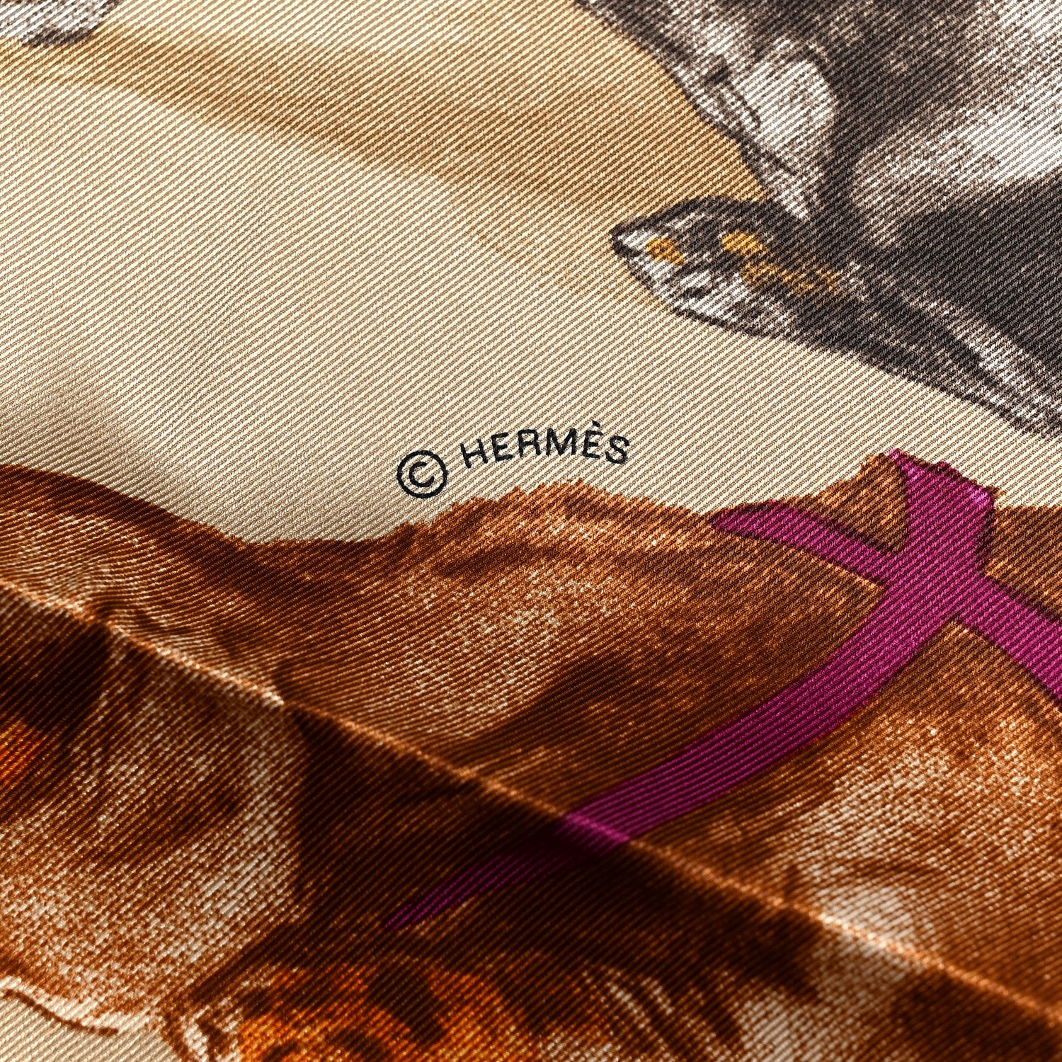 Hermes Silk Les Bassets Scarf 70 Beige Clair Gris Bluete 2 of 3