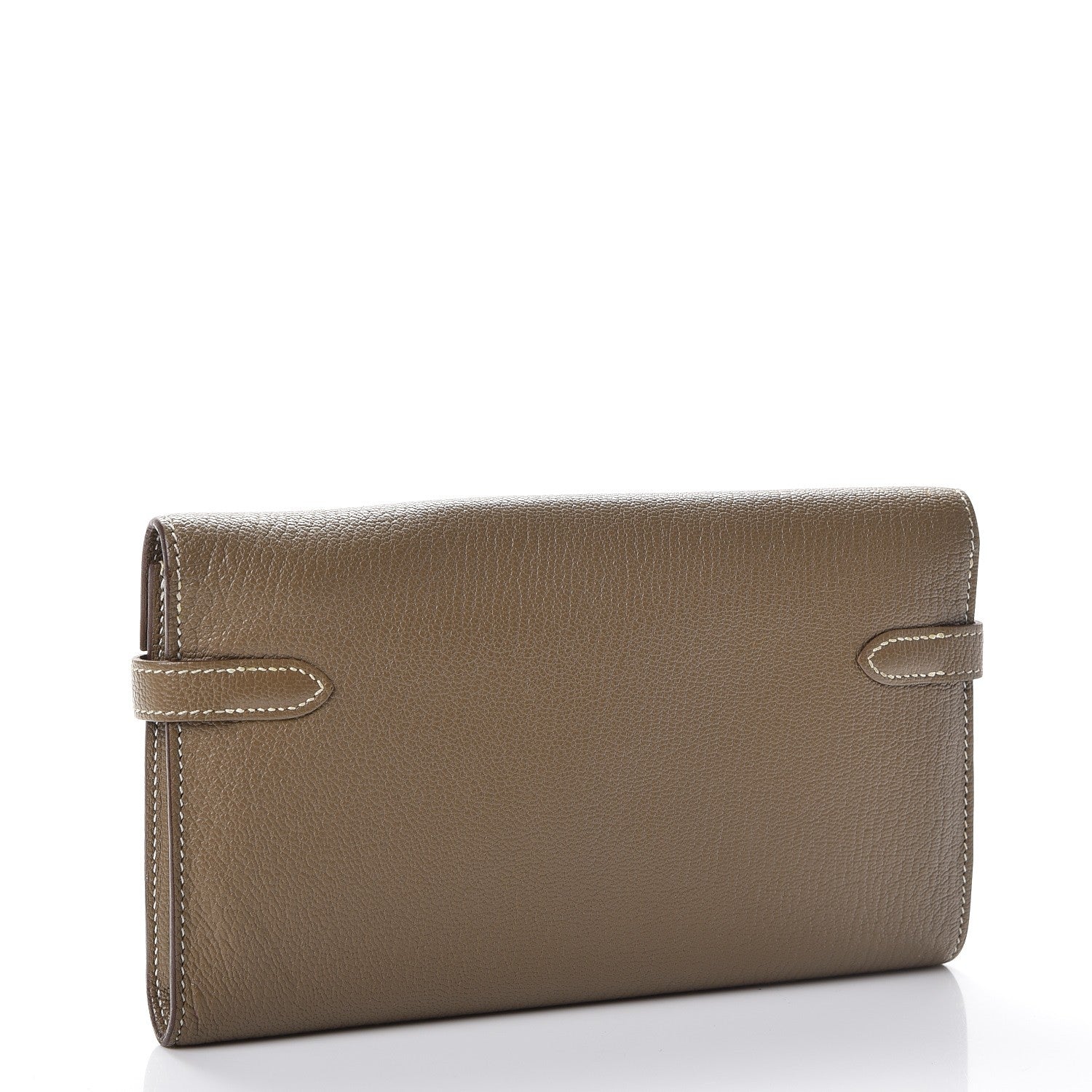 Hermes Chevre Mysore Kelly Longue Wallet Etoupe 3 of 7