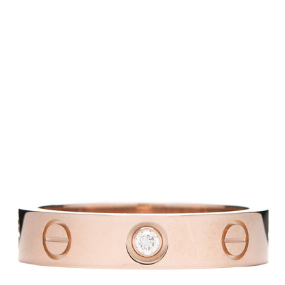 Cartier 18K Pink Gold Diamond 4mm LOVE Wedding Band Ring 49 4.75 1 of 5