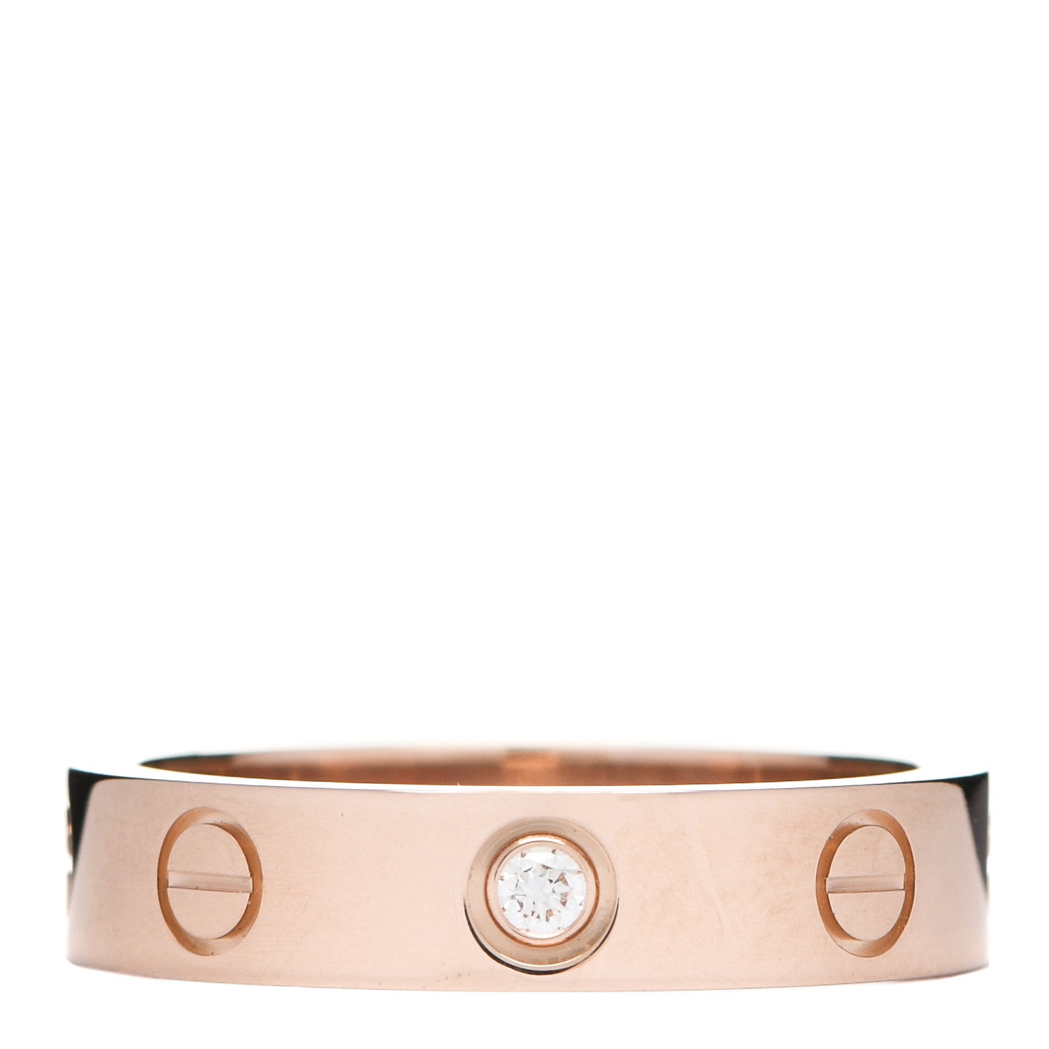 Cartier 18K Pink Gold Diamond 4mm LOVE Wedding Band Ring 49 4.75 1 of 5