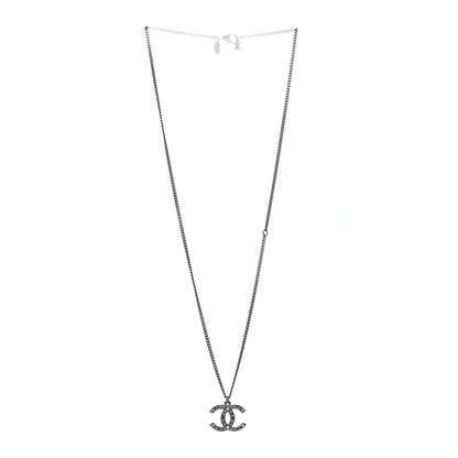 Chanel Crystal Timeless CC Necklace Ruthenium 3 of 6