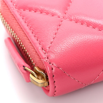 Chanel Lambskin Plexiglass Quilted Coco Love Zip Coin Purse Pink 8 of 10