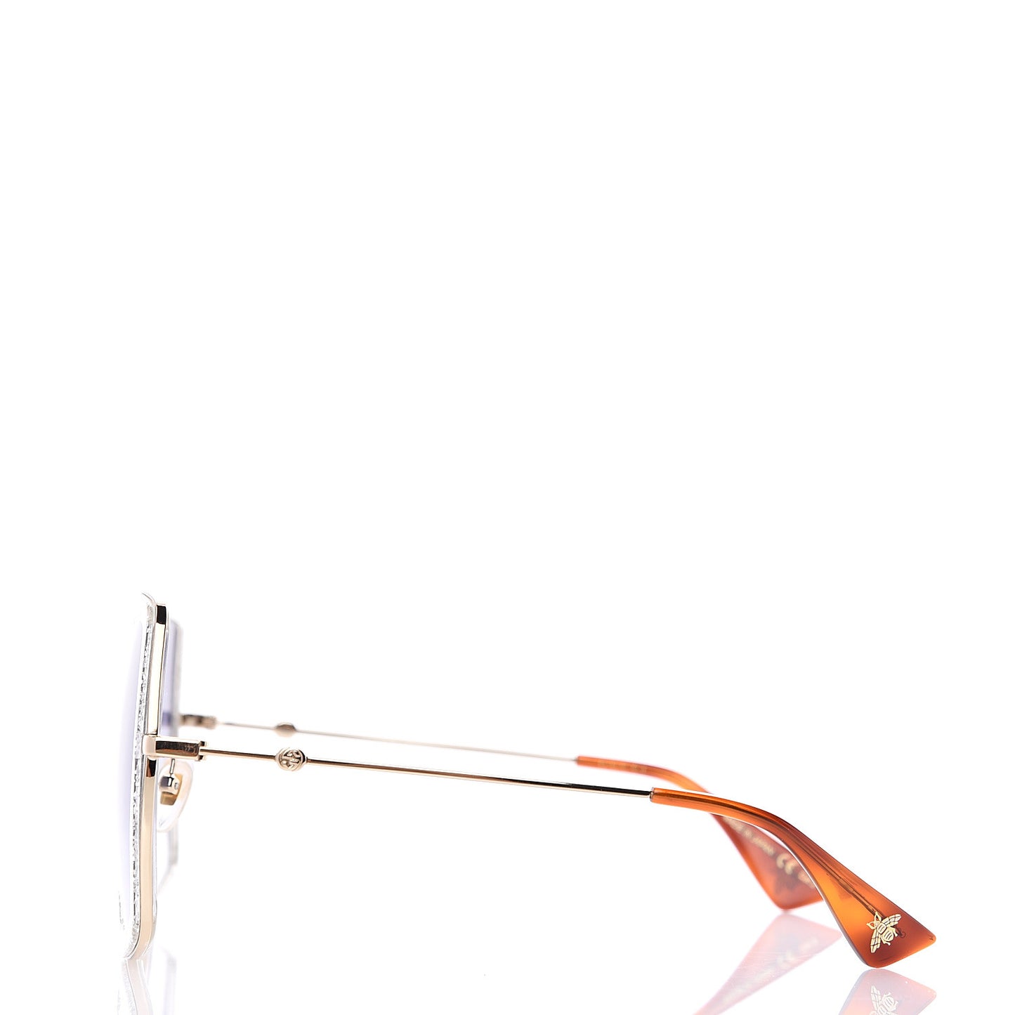 Glitter Acetate Oversize Square Frame Sunglasses GG0106S Gold