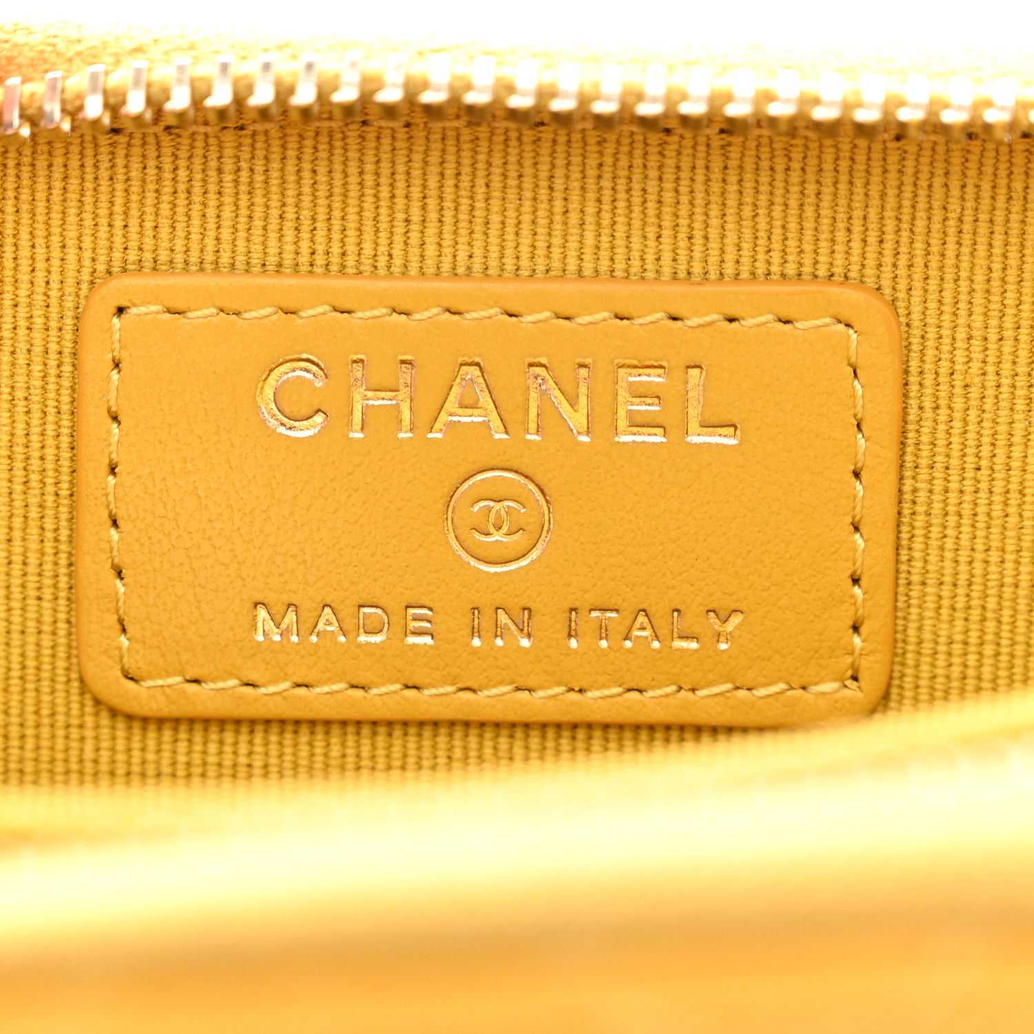 Chanel Caviar Quilted Zip Card Holder Yellow 6 of 7