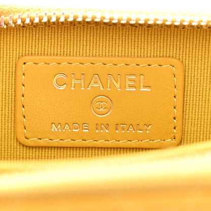 Chanel Caviar Quilted Zip Card Holder Yellow 6 of 7