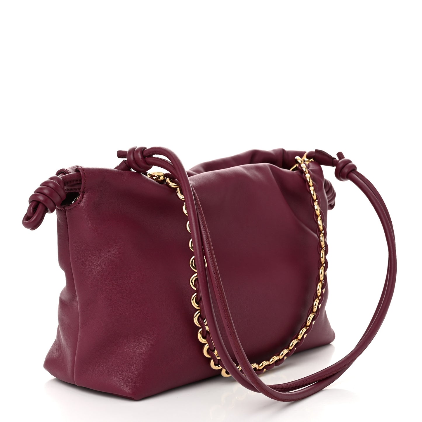 Mellow Nappa Medium Donut Chain Flamenco Knot Clutch Syrup