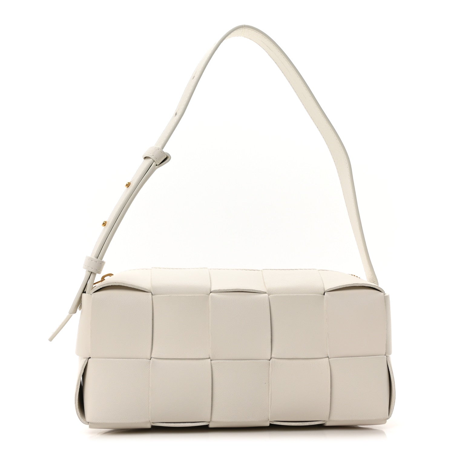 Bottega Veneta Lambskin Maxi Intrecciato Small Brick Cassette Bag White 1 of 9