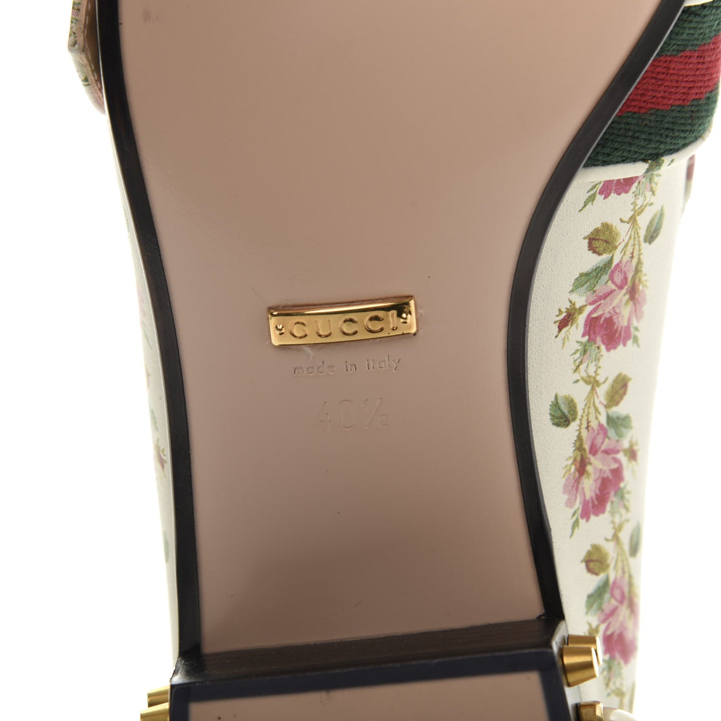 Calfskin Web Pearl Embellished Peyton Loafer 40.5 White