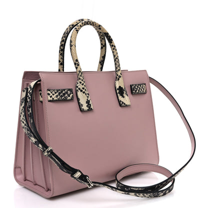 Saint Laurent Calfskin Embossed Python Baby Sac De Jour Powder Pink 4 of 12