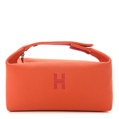 Hermes Canvas Small Bride-A-Brac Pouch Orange Burgundy 1 of 8