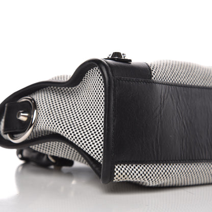 Balenciaga Calfskin Twill Classic Silver Hardware Mini City Black White 8 of 12