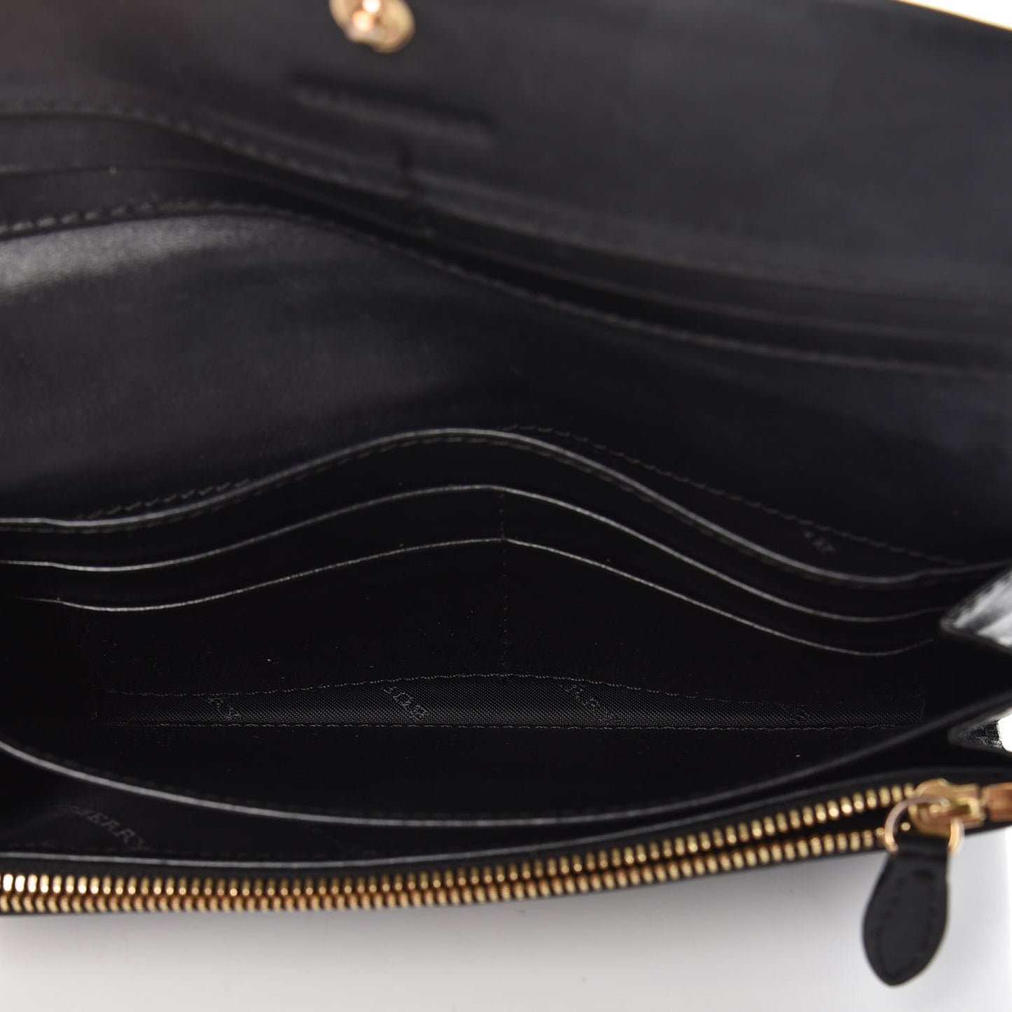 Signature Grain Calfskin Check Embossed Porter Continental Wallet Black