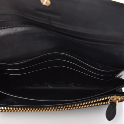 Burberry Signature Grain Calfskin Check Embossed Porter Continental Wallet Black 5 of 9