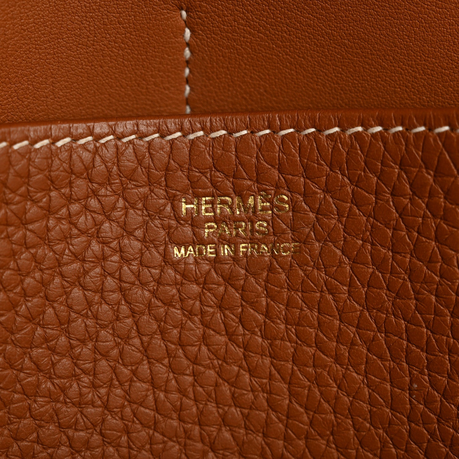 Hermes Taurillon Clemence Halzan 31 Gold 6 of 10