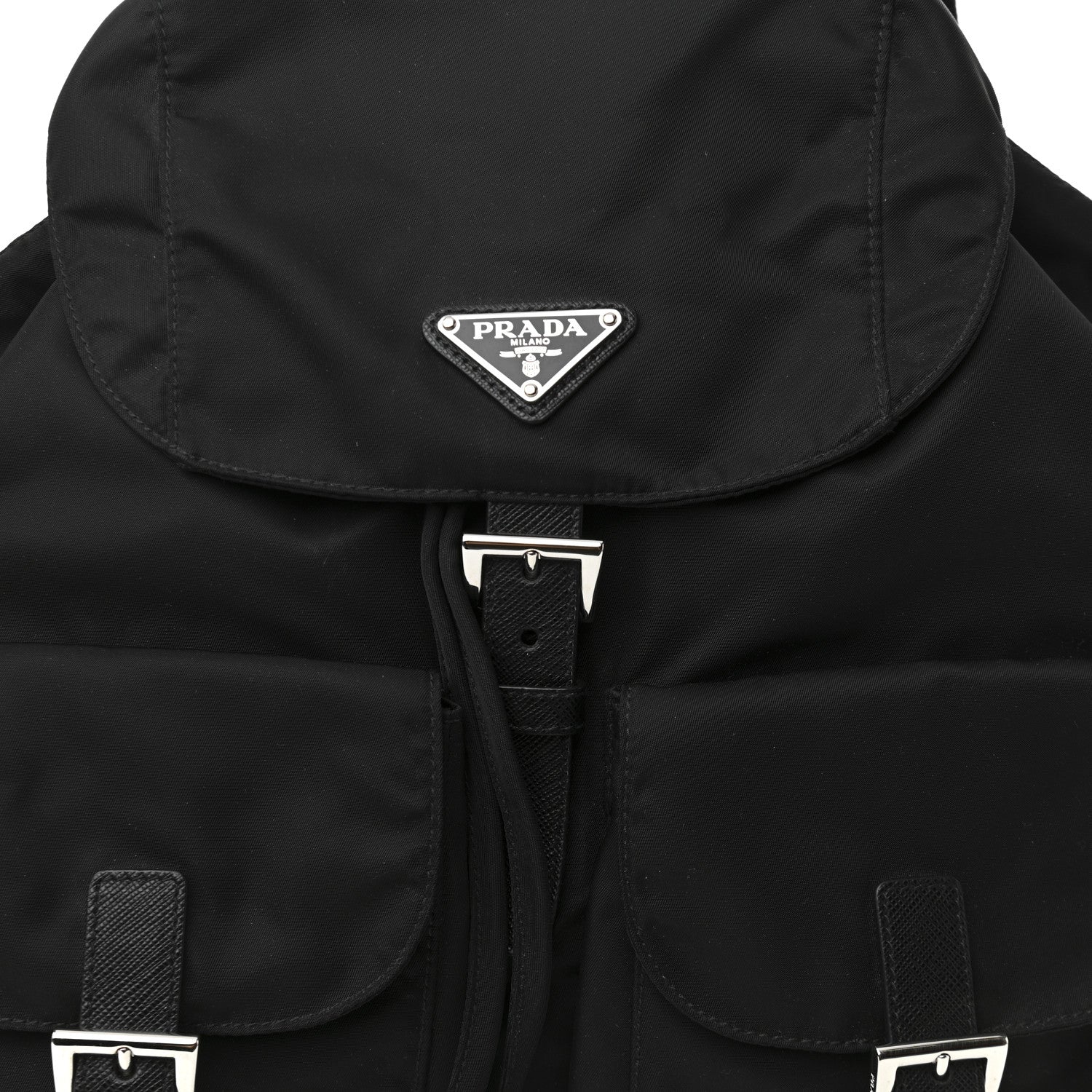 Prada Tessuto Nylon Saffiano Medium Backpack Black 7 of 9
