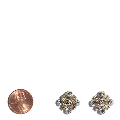 Chanel Crystal CC Earrings Silver 2 of 5