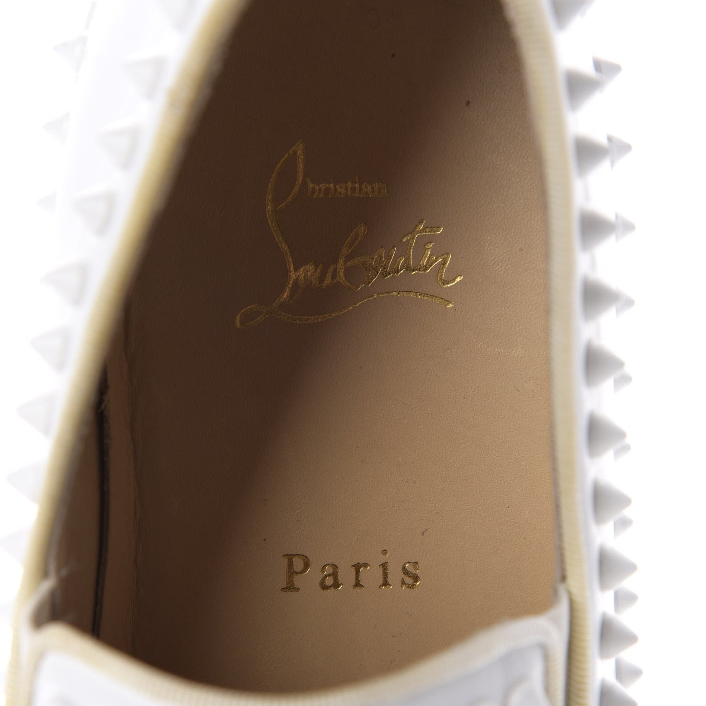 Calfskin Mens Spikes Pik Boat Flat 40 White