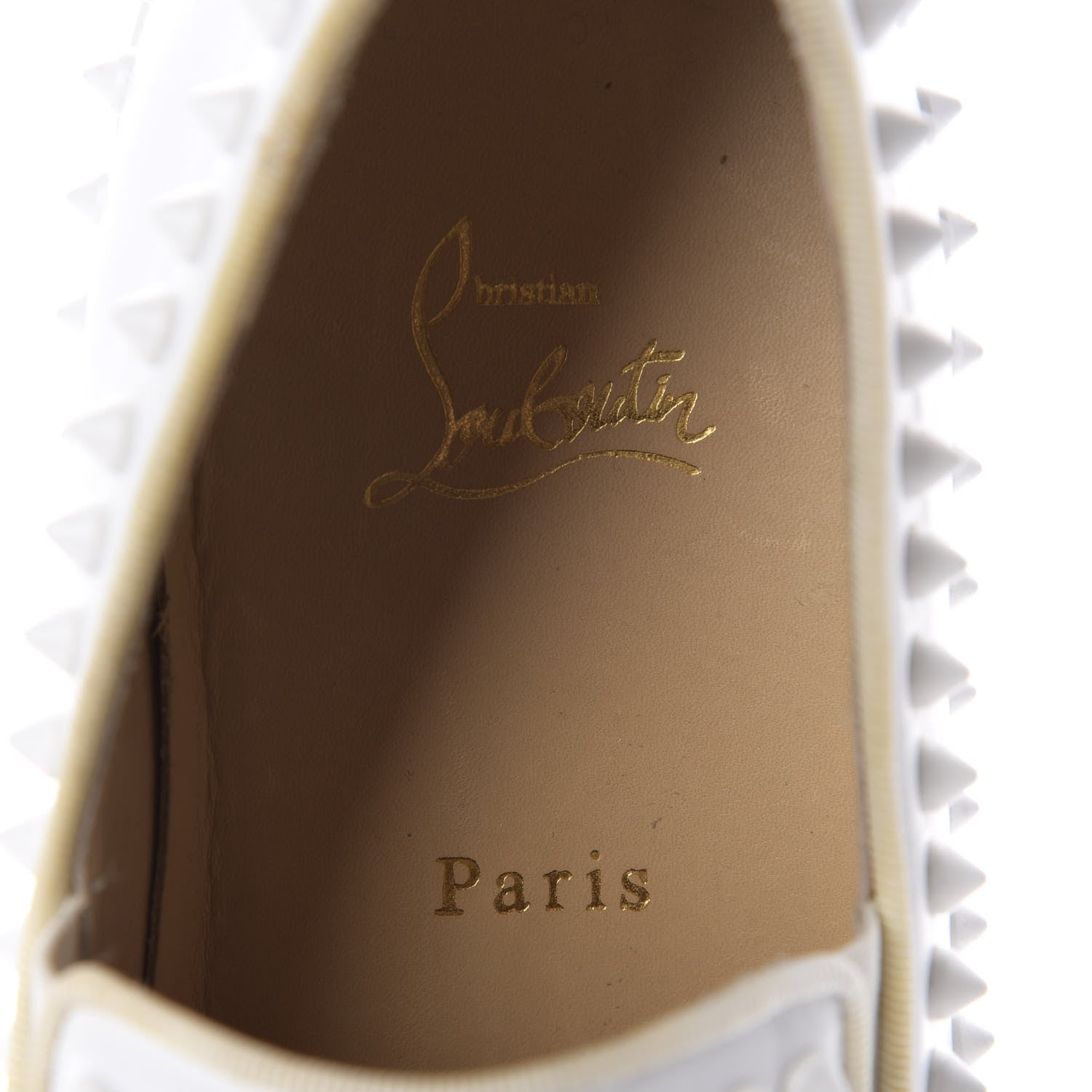 Christian Louboutin Calfskin Mens Spikes Pik Boat Flat 40 White 7 of 11