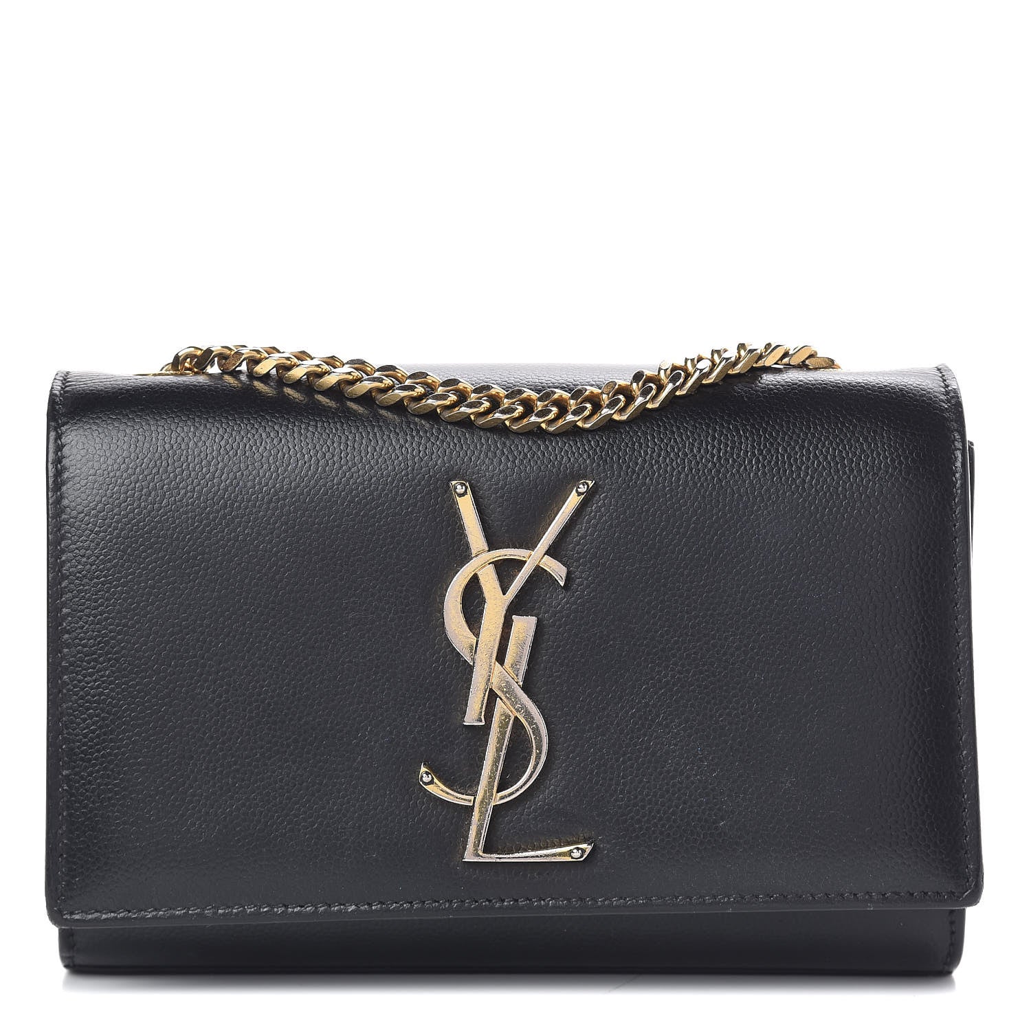 Saint Laurent Grain De Poudre Small Monogram Kate Satchel Black 1 of 18