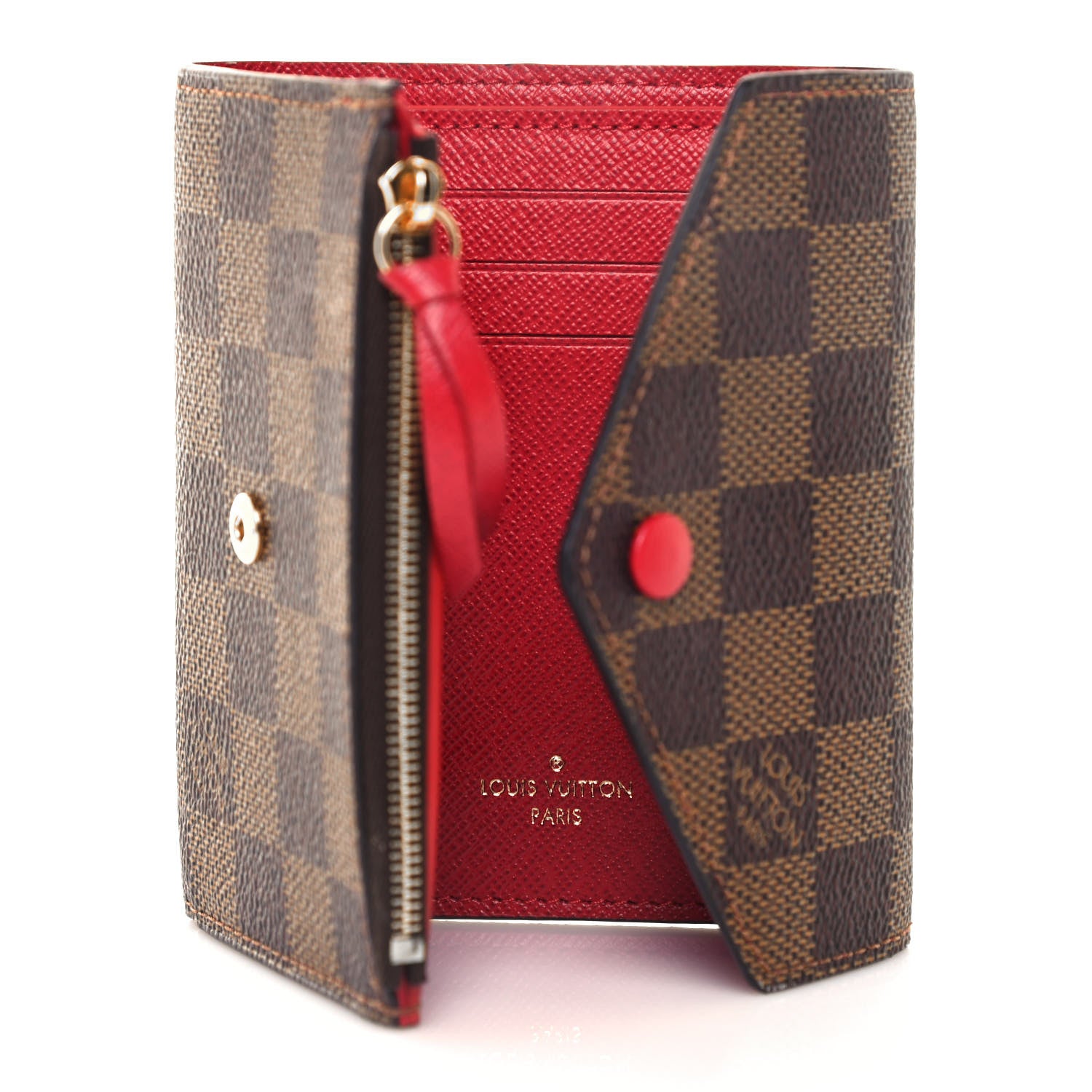 Louis Vuitton Damier Ebene Victorine Wallet Cherry 5 of 10