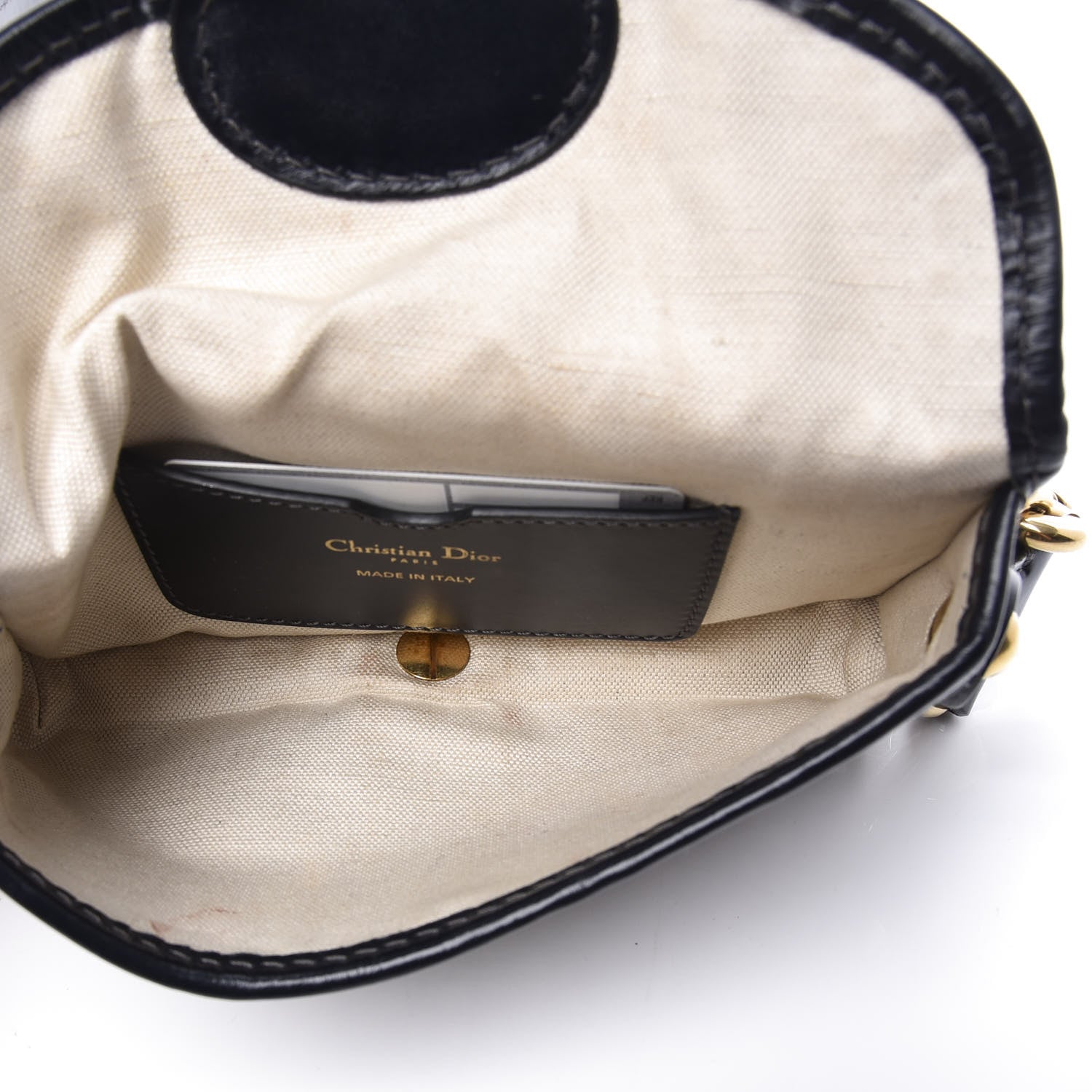 Christian Dior Oblique Flap Bag Navy Blue 4 of 11