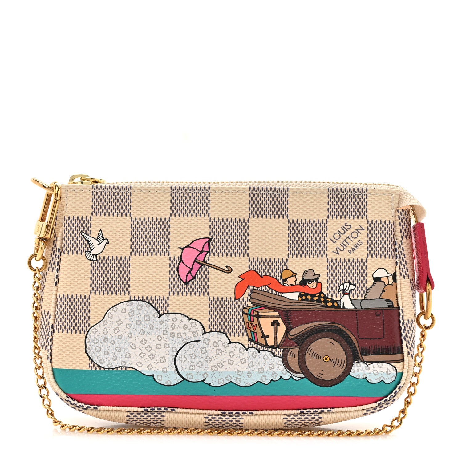 Louis Vuitton Damier Azur 2015 Christmas Animation Mini Pochette Accessories 1 of 12