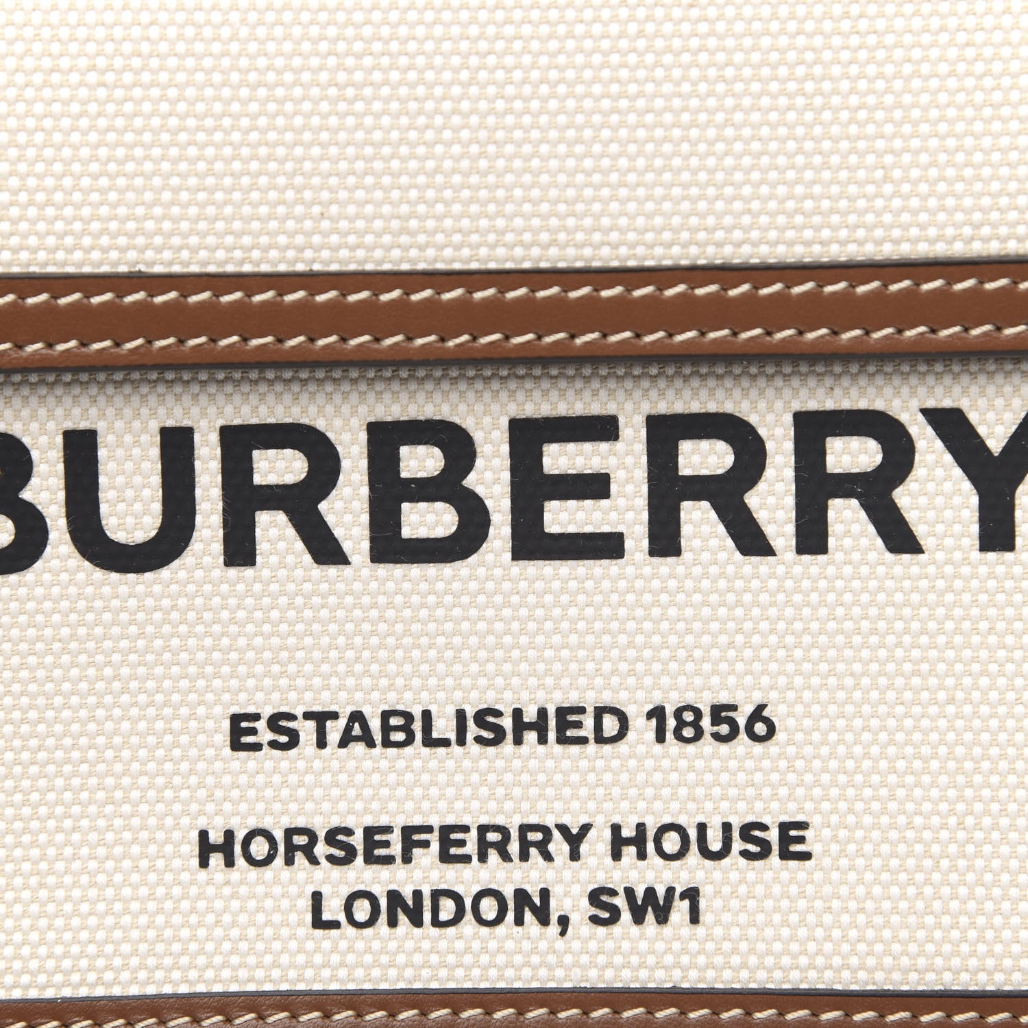 Burberry Canvas Smooth Calfskin Two Tone Mini Pocket Bag Natural Malt Brown 9 of 9