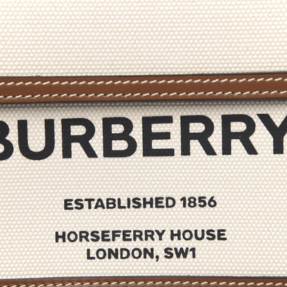 Burberry Canvas Smooth Calfskin Two Tone Mini Pocket Bag Natural Malt Brown 9 of 9