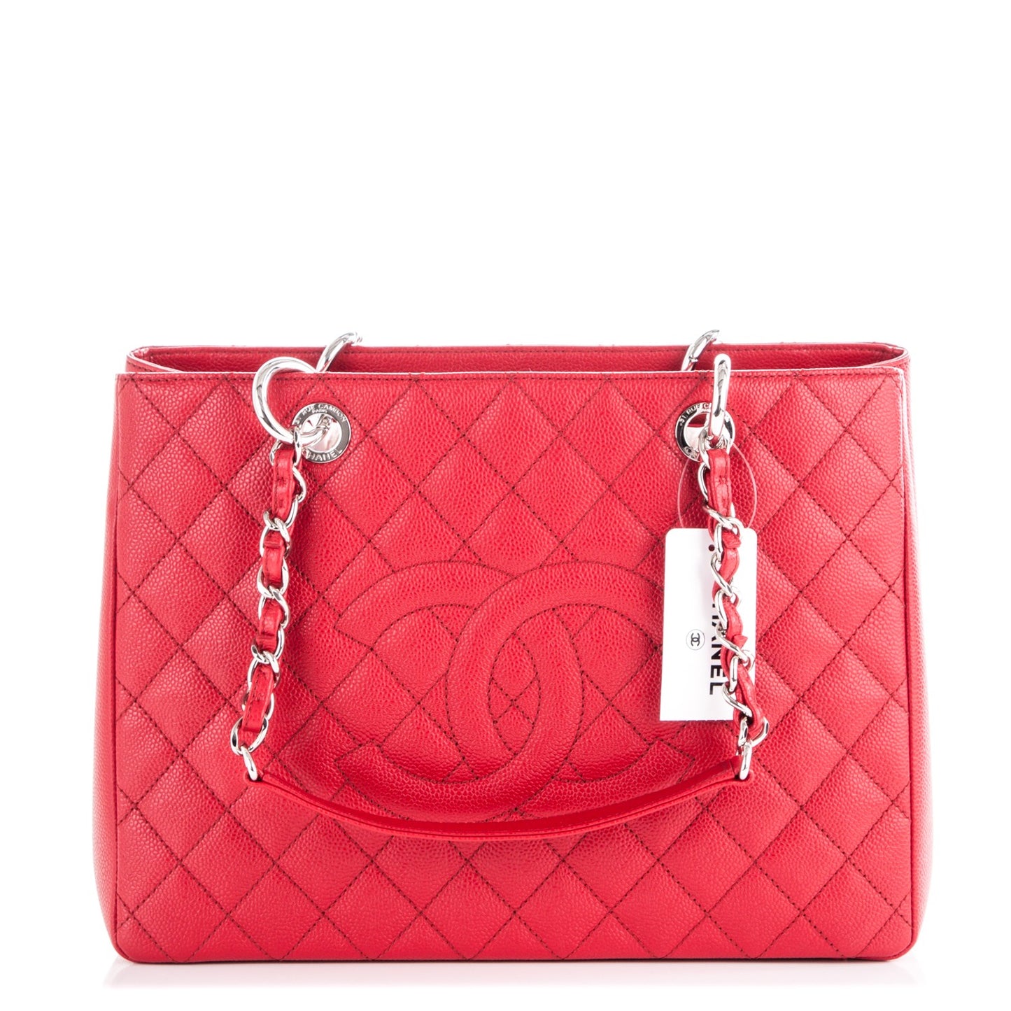 Caviar Quilted Grand Shopping Tote GST Red
