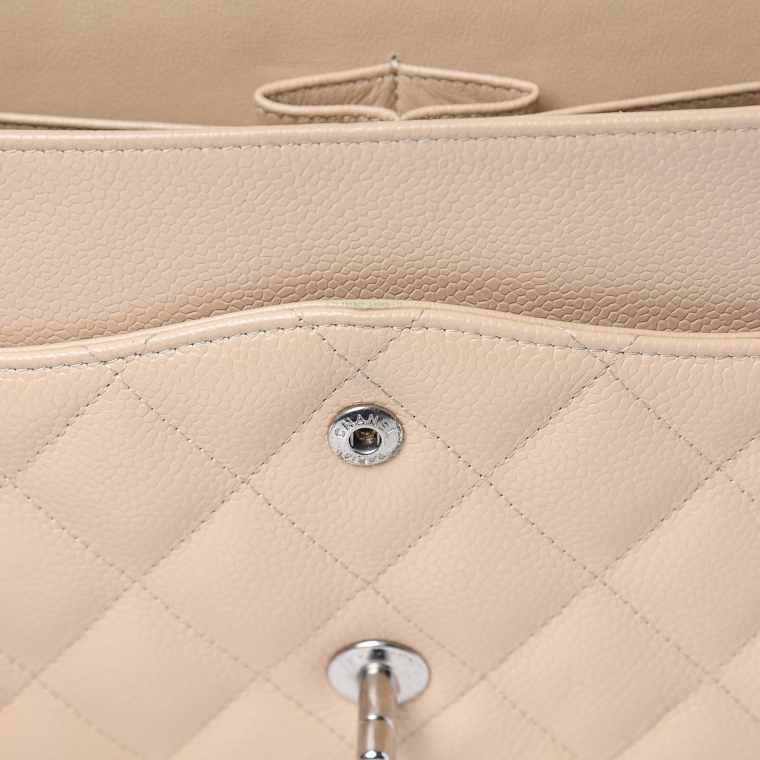 Chanel Caviar Quilted Jumbo Double Flap Beige Clair 10 of 16