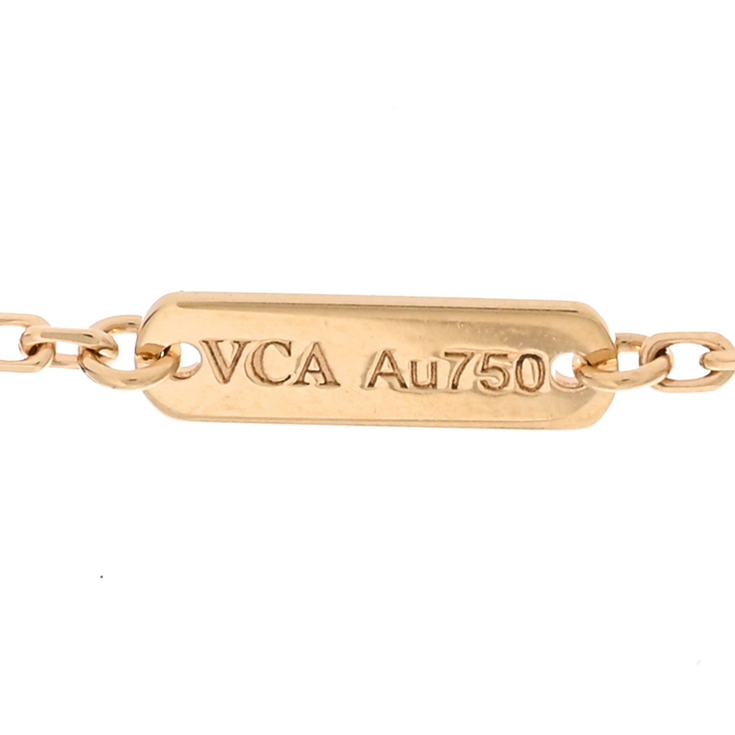 Van Cleef & Arpels 18K Yellow Gold Mother of Pearl Vintage Alhambra Pendant Necklace 6 of 7