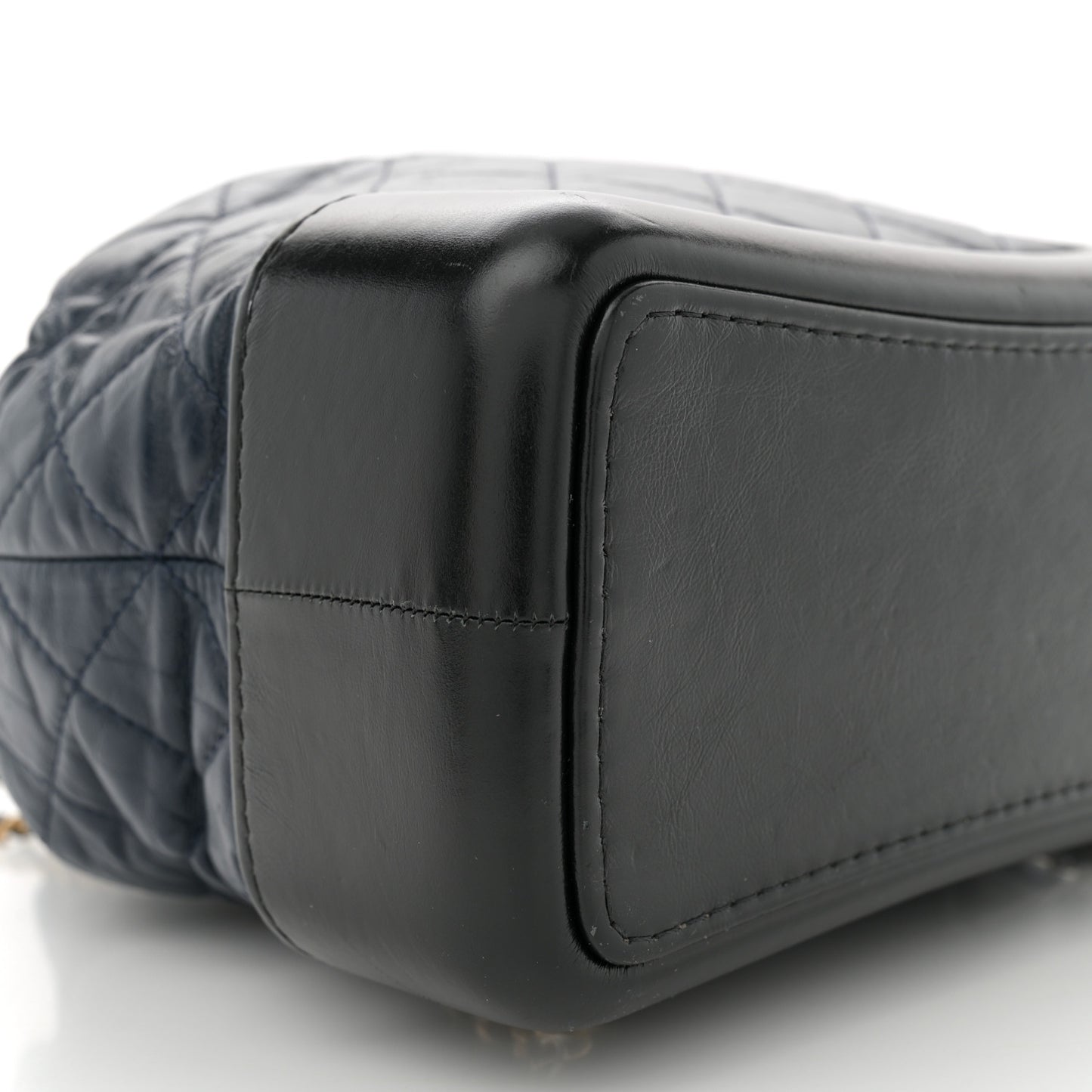 Aged Calfskin Quilted Gabrielle Backpack Navy Black
