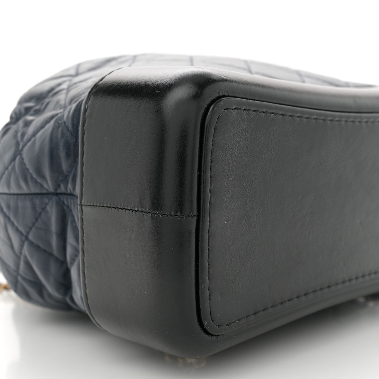 Chanel Aged Calfskin Quilted Gabrielle Backpack Navy Black 9 of 13
