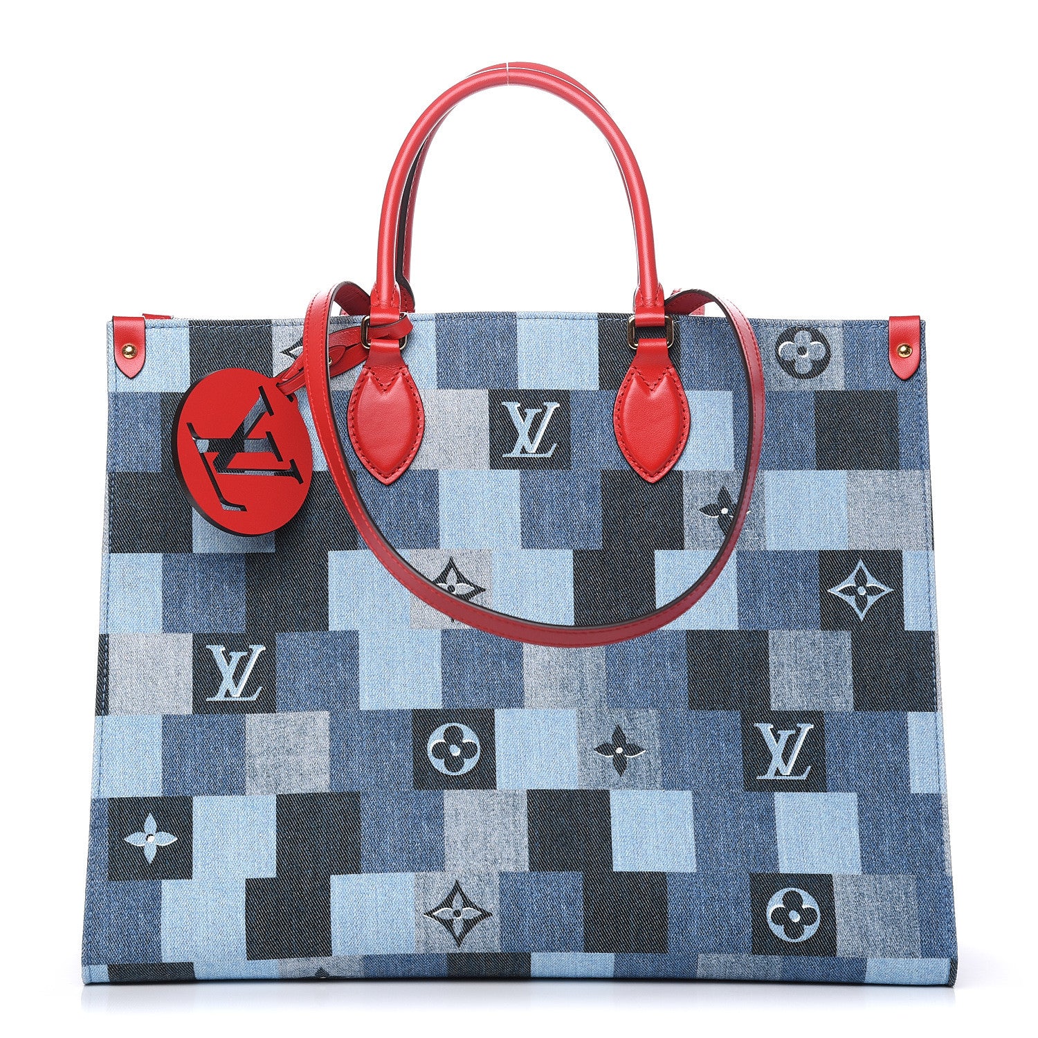 Louis Vuitton Denim Damier Monogram Onthego Blue Rouge 1 of 9