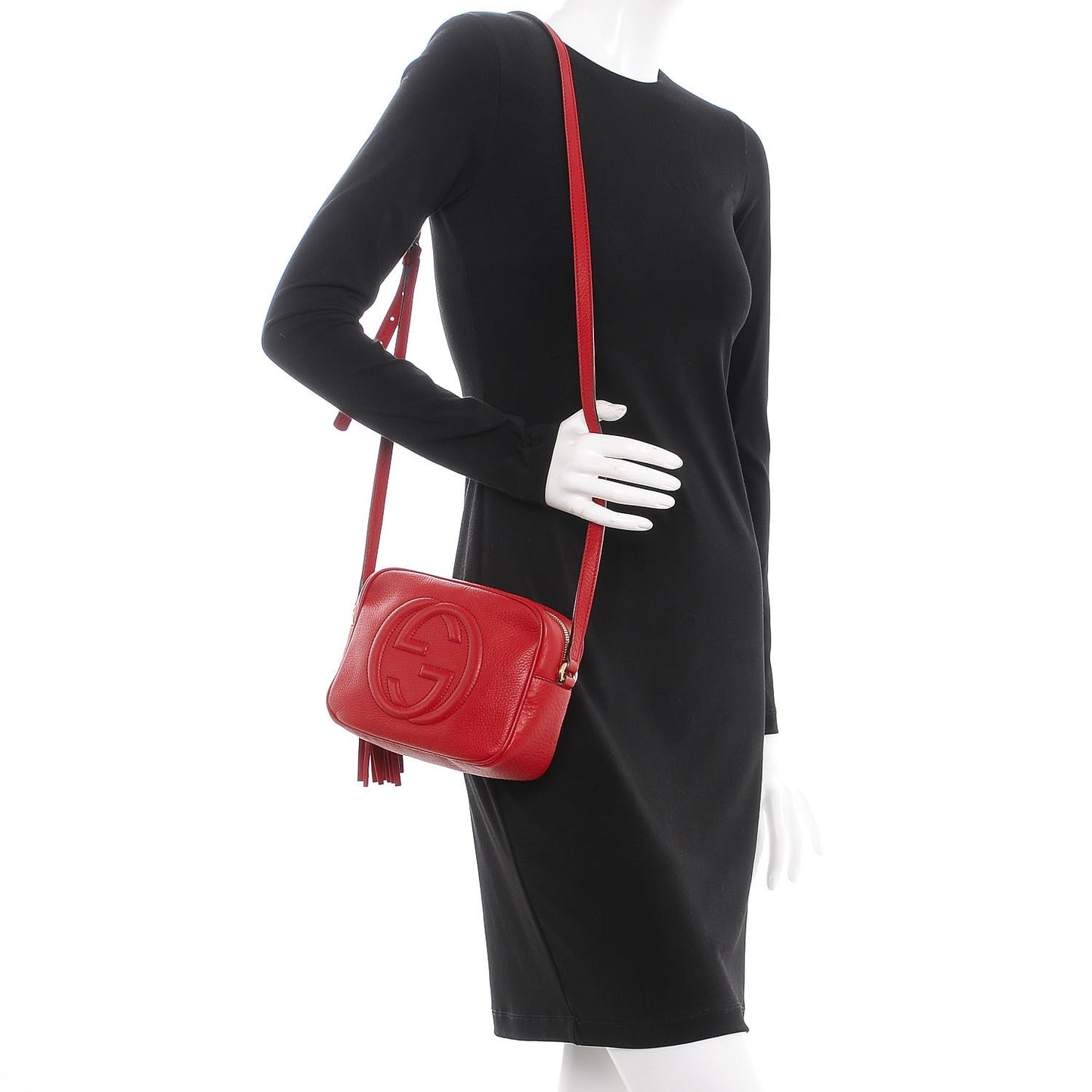 Pebbled Calfskin Small Soho Disco Bag Tabasco Red